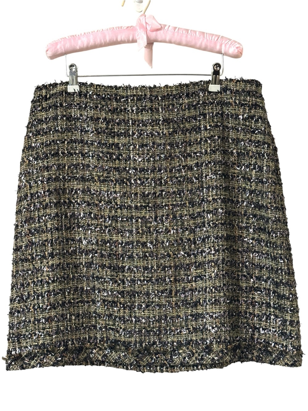 NWT St. John Cypress Multi Tweed Knit Mini Skirt Size 14